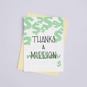 Black 149902229 Thank A Million - Greeting Card (pack Of Pack Of 1)