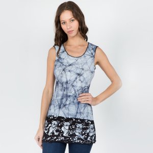 Jayli PTGD6GDWTop:PTGD6-bear-blk-s Just A Little Light Top Cotton Lycr