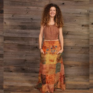 Jayli AR22-2WSkirt:AR22-2-tan-XL Ashbury Skirt Jaipuri Patchwork Maxi 