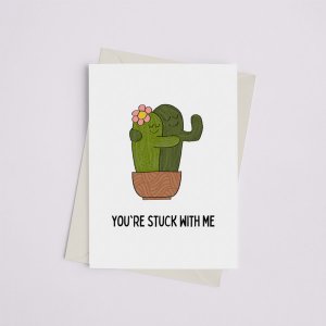 Black 149901211 You're Stuck With Me - Greeting Card (pack Of Pack Of 