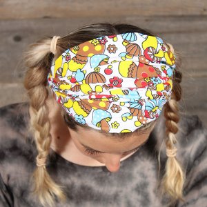 Jayli AR22-59WAccessories:AR22-59 Cotton Retro Mushroom Print Headband