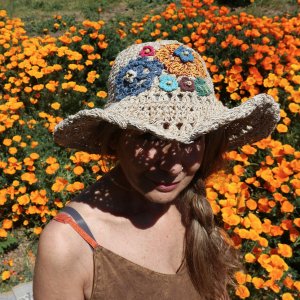 Jayli ABA99WAccessories:ABA99 Hemp Crochet Flower Hat (pack Of 1)