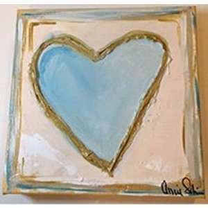 The lovenotes Mini Heart Painting - Small Block Art - Love Heart Paint