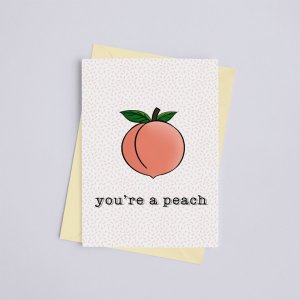 Black 149902310 You're A Peach - Greeting Card (pack Of 1)