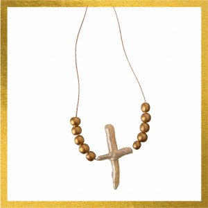 The pearlcrossnecklace Pearl Cross Necklace - Dainty Cross Necklace (p