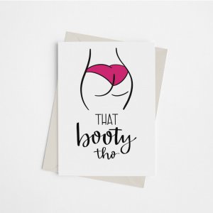 Black 149902417 That Booty Tho - Greeting Card (pack Of 1)