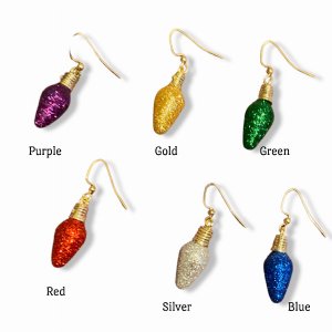 The glitterbulbearrings Christmas Bulb Dangle Earrings (pack Of 5) (pa