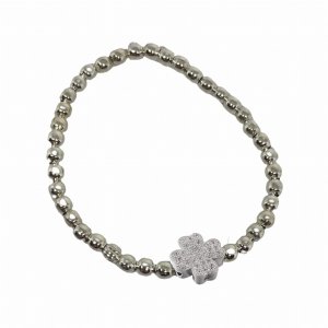 The silverquatrbrac Quatrefoil Beaded Bracelet - Silver Beaded Bracele