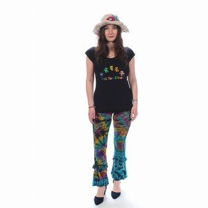 Jayli PAE344WCapris:PAE344-S Dharma Capri's Rayon Spandex Tie Dye Doub