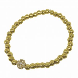 The goldflowerbrace Crystal And Gold Beaded Bracelet (pack Of 6) (pack