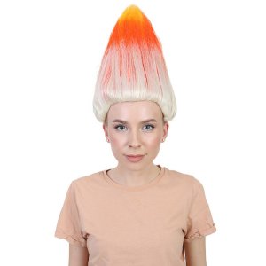 Goods HM-049K Orange And White Unisex Troll Wig (pack Of 1)