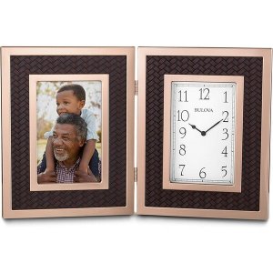 Bulova B1867 Scottsdale Picture Frame Clock, Rose Gold-tone