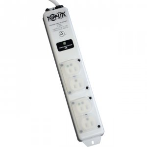 Tripp  Surge Protector Power Strip Medical Hospital Metal 4 Outlet 15'