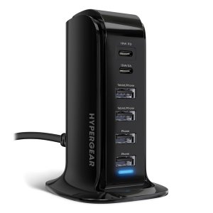 Hypergear 15644 42w 6usb Pwr Twr Stn Blk