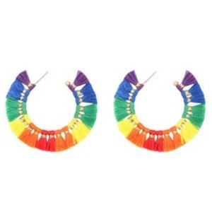 Dobbi ME4979 Tassel Fringe Hoop Earrings (pack Of 1)