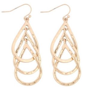 Dobbi ME3109 Teardrop Layered Drop Hook Earrings (pack Of 1)