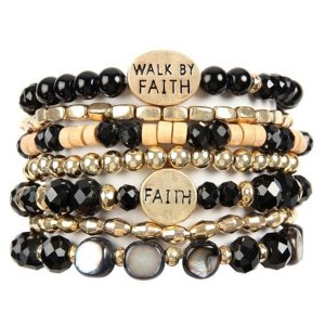 Dobbi HDB2833 Walk By Faith Charm Mix Beads Bracelet (pack Of 1)