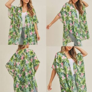 Dobbi MS0216 Tropical Flamingo Kimono (pack Of 1)