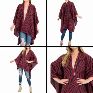 Dobbi PN425X123 Zebra Print Fuzzy Knee Length Kimono (pack Of 1)