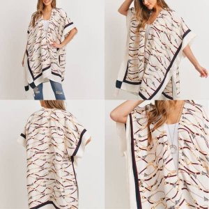 Dobbi HDF3180 Tassel Printed Open Front Kimono (pack Of 1)