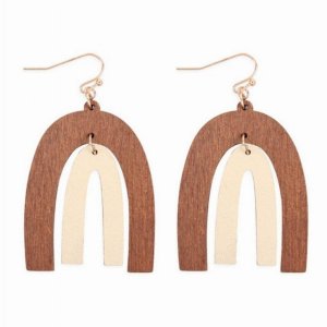 Dobbi ME20134 Two Tone Upside Down U Hook Earrings (pack Of 1)