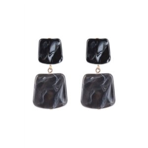 Dobbi JEB702 Two Tone Marble Stone Post Drop Earrings (pack Of 1)