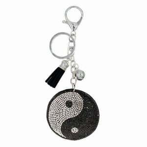 Dobbi 31591 Yin And Yang Rhinestone Tassel Keychain (pack Of 1)