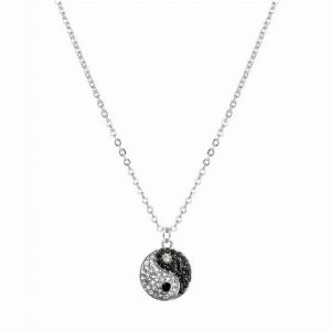 Dobbi 17932 Yin Yang Pave Crystal Pendant Necklace (pack Of 1)