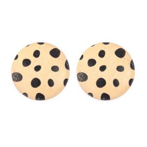 Dobbi ME4971 Wood Dalmatian Round Earrings (pack Of 1)