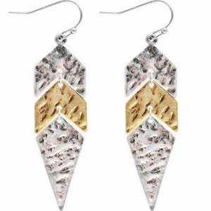 Dobbi HE2559 Two Tone Chevron Arrowithhead Hook Earrings (pack Of 1)