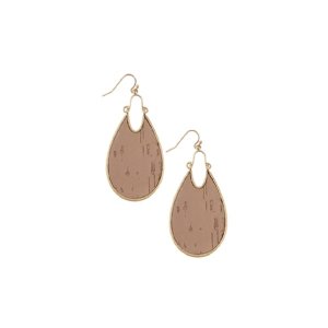 Dobbi B3E2071D Teardrop Shaped Cork Hook Earrings (pack Of 1)