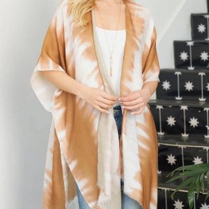 Dobbi HDF3656 Tie Dye Bohemiian Open Front Kimono (pack Of 1)