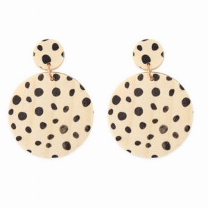 Dobbi ME4970 Wood Dalmatian Round Earrings (pack Of 1)