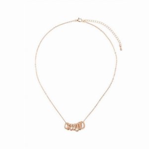 Dobbi ONB144 Textured Dainty Multi Ring Charm Necklace (pack Of 1)