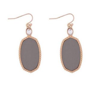 Dobbi MYE1361D Textured Metal Wood Oval Drop Hook Earring (pack Of 1)