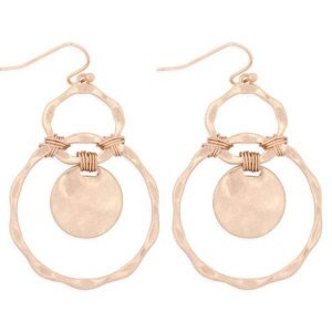 Dobbi ME3131 Wire Wrapped Round Link Earrings (pack Of 1)