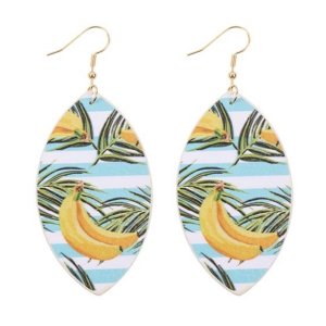 Dobbi HDE3244 Tropical Pineapple Print Marquise Drop Earrings (pack Of