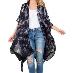 Dobbi HDF3648 Tie Dye Bohemiian Open Front Kimono (pack Of 1)