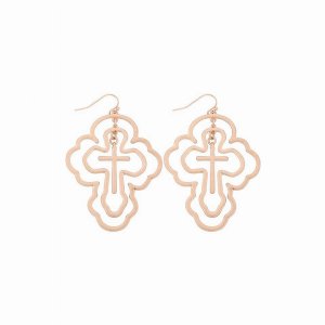 Dobbi HE216 Triple Layer Cross Earrings (pack Of 1)