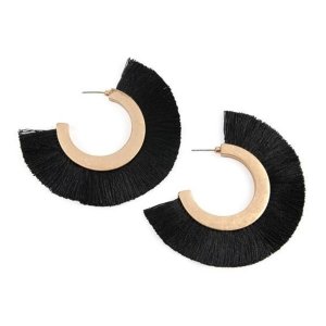 Dobbi MYE1037 Tassel Hoop Metal Post Earrings (pack Of 1)