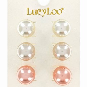 Dobbi LBE7431 Tripple Pair Pearl Stud Earrings (3 Piece Set) (pack Of 