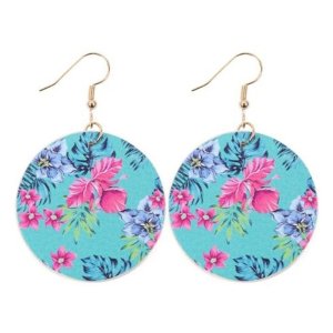 Dobbi HDE3243 Tropical Pineapple Print Circle Drop Earrings (pack Of 1