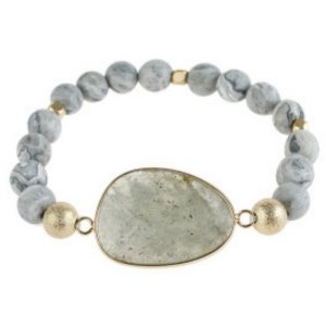 Dobbi HDB2941 Teal Natural Big Stone Charm Bracelet (pack Of 1)