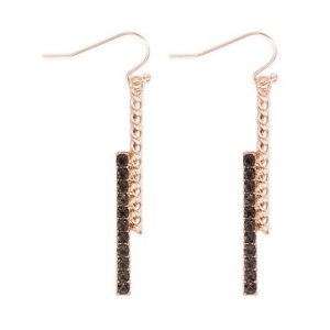 Dobbi MYE1236D Twist  Straight Bar Rhinestone Drop Earring (pack Of 1)