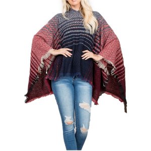 Dobbi PN353X126 Two Tone Hooded Poncho (pack Of 1)