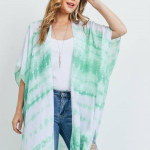 Dobbi MS0170 Tie Dye Dash Tassel Kimono (pack Of 1)