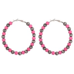 Dobbi KE1044 Wood Bead Boho Hoop Earrings (pack Of 1)