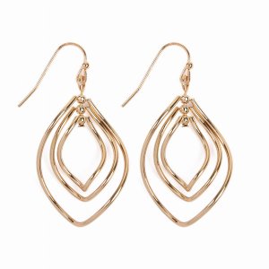 Dobbi E6116GD Wire Hammered Marquise Hook Dangle Earrings By  ( Variet