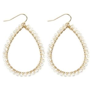 Dobbi HDE2856 Wire Teardrop Glass Beads Hook Earrings (pack Of 1)