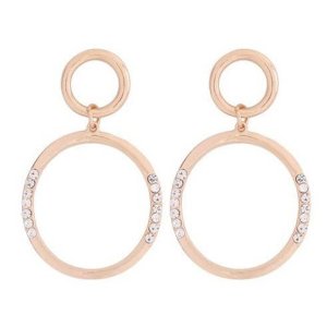 Dobbi MYE1384G Zirconia Inset Hoop Drop Earrings (pack Of 1)